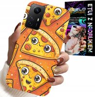 ETUI DO XIAOMI NOTE 12S 4G - SŁODKIE UŚMIECHNIĘTE PIZZE CASE + SZKŁO