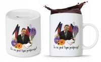 Zestaw Andrzej Duda Pis Prezent Kubek + Skarbonka Z Nadrukiem Ze Zdjęciem