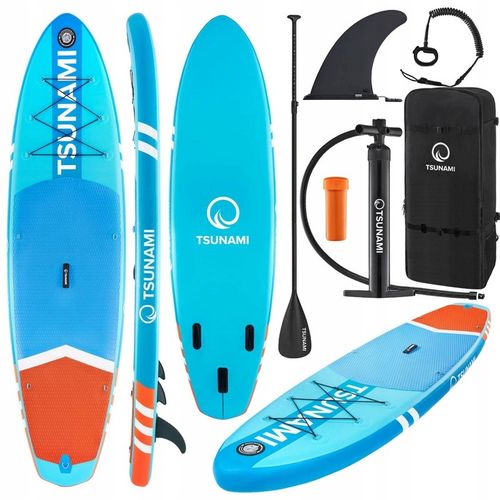 DESKA SUP TSUNAMI POMPOWANA PADDLE BOARD WIOSŁO KAJAK DO PŁYWANIA 320CM na Arena.pl