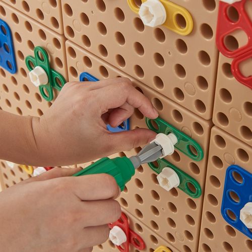 MASTERKIDZ Zestaw Geometrycznych Kształtów Klocków do Paneli Ściennych STEM 260 el. na Arena.pl