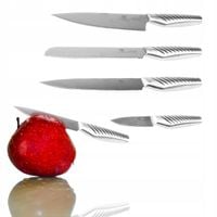 KOMPLET ZESTAW PROFESJONALNYCH NOŻY KUCHENNYCH ZE STALI NIERDZEWNEJ 5 sztuk