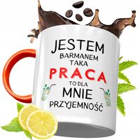 Kubek Pomarańczowy Dla Barmana Prezent Z Nadrukiem Ze Zdjęciem