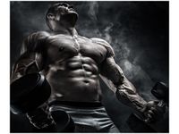 60X50CM MĘŻCZYZNA SIŁOWNI STALOWYM KOLORZE OBRAZ ŚCIAN DREWNIANE