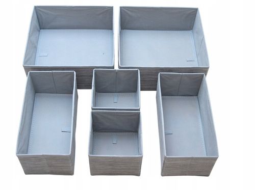 ZESTAW 6 ORGANIZERÓW ORGANIZER NA BIELIZNĘ DO SZUFLADY SZAFY POJEMNIKI na Arena.pl