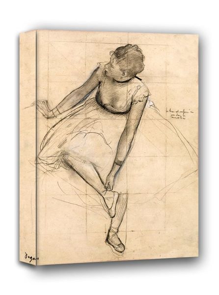 Dancer Adjusting Her Slipper, Edgar Degas - obraz na płótnie 70x100 cm zdjęcie 1