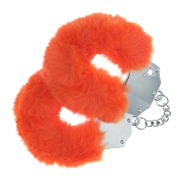 Heavy-Duty Fluffy Handcuffs - Orange zdjęcie 1