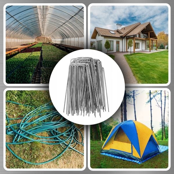 Kotwy Gruntowe Ocynkowane Szpilki do Agrowłókniny 30cm 4mm Zestaw 20 Sztuk zdjęcie 2