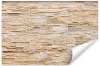 Fototapeta Do Salonu Beżowy KAMIEŃ Łupek Mur Efekt 3D 135cm x 90cm