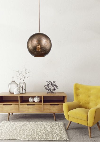 Sfinks zwis 25 kula w 1x60W E27 ażurowy jasno brązowy zdjęcie 2