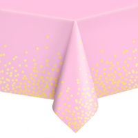 obrus w konfetti różowy 137x274cm urodziny party