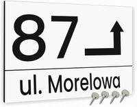Tabliczka adresowa Nierdzewna Tablica numer domu Biała 40x30 Różne wzory