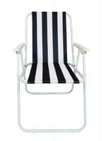 Krzesło ogrodowe składane turystyczne ATENA PRO niebiesko-białe