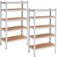 Zestaw regałów metalowych 2 szt. 150x75x30cm 625kg z 5 półkami do garażu, piwnicy