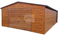 Garaż blaszany 6x6m Brama uchylna drzwi 2x okno drewnopodobny rynny  GP447