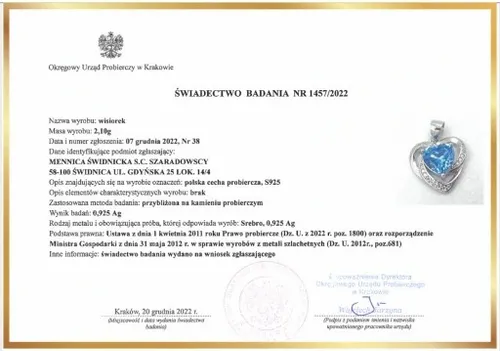 Mennica Świdnicka - Serca Zestaw Prezent na Urodziny Komplet Srebro na Arena.pl