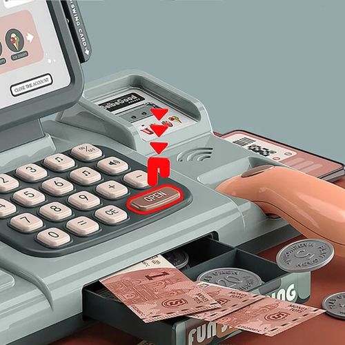 KASA FISKALNA SKLEPOWA INTERAKTYWNA ZAKUPY WAGA SKANER RUCHOMA TAŚMA KOSZYK na Arena.pl