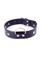 fetish b   series collar with studs 3 cm red line