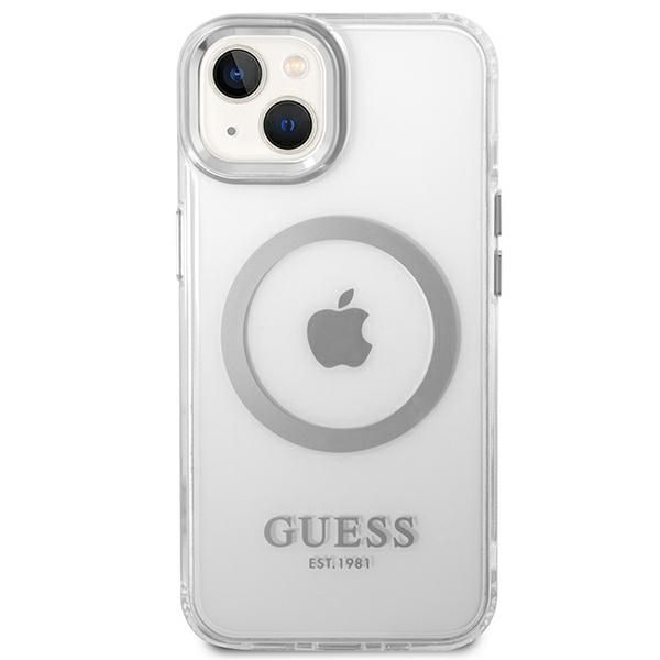 Etui Guess do iPhone 15, iPhone 14, iPhone 13, Srebrny, MagSafe zdjęcie 3