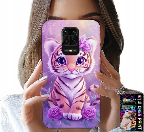 ETUI DO XIAOMI NOTE 9 PRO / 9S - SŁODKI TYGRYSEK NA RÓŻOWYM TLE + SZKŁO na Arena.pl