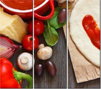 90CM 80 OBRAZ 3 ELEM PIZZA DOMOWA ŚCIENNY