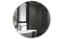 LUSTRO ŚCIENNE ŁAZIENKOWE OKRĄGŁE 80 cm z LED PODŚWIETLANE biały ciepły