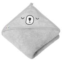 AKUKU OKRYCIE KĄPIELOWE Z KAPTURKIEM Z BAWEŁNY FROTTE SZARE