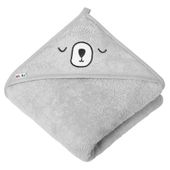 AKUKU OKRYCIE KĄPIELOWE Z KAPTURKIEM Z BAWEŁNY FROTTE SZARE
