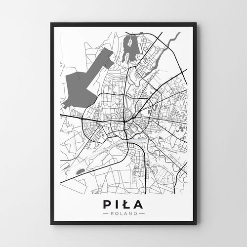 Plakat mapa miasta Piła 30x40 cm na Arena.pl