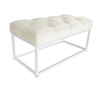 Ławka CHESTERFIELD LOFT podstawa biała pufa podnóżek MG50