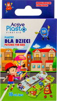 Plastry opatrunkowe dla dzieci hipoalergiczne kolorowe 16 szt Active-Plast