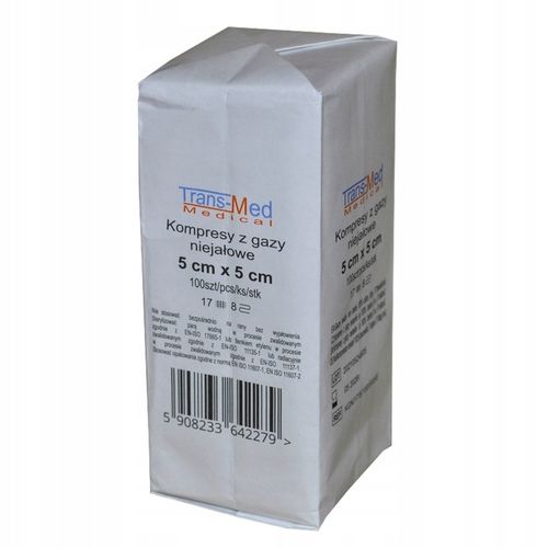 Kompresy gazowe niejałowe 17N8W 5 x 5 a100SZT x 100 opakowań na Arena.pl