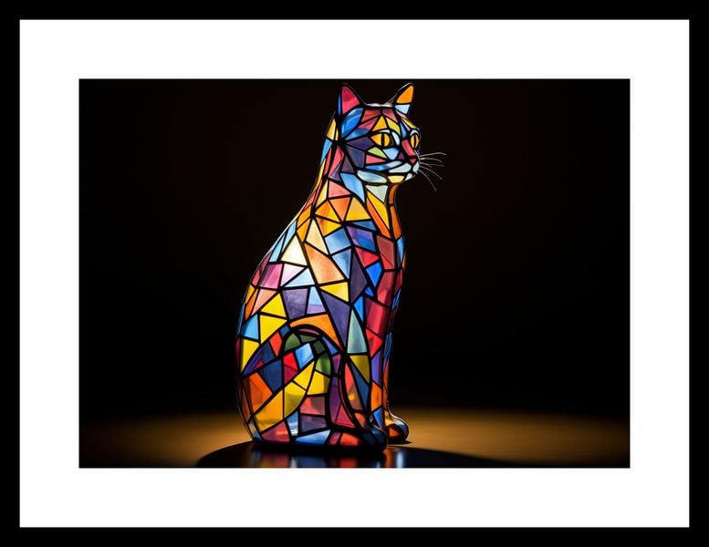 Plakat 29,7x21cm Koci Witraż zdjęcie 3