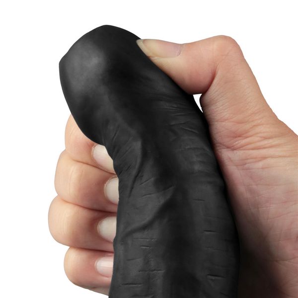 9" Real Softee Rechargeable Tpe Vibrating Dildo(Black) zdjęcie 11