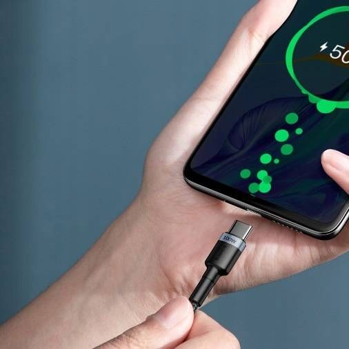 Kabel Baseus CATKLF-ALG1 USB-C - USB-C PD QC 100W 5A 2m - szary zdjęcie 16
