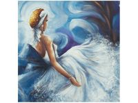 50X50CM BŁĘKITNA DAMA OBRAZ