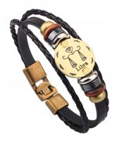 BRANSOLETA ZNAK ZODIAKU BRANSOLETKA SKÓRZANA WAGA