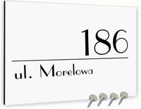 Tabliczka adresowa Aluminiowa Tablica adres domu Biała 40x30 Nadruk UV