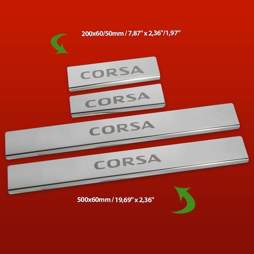 Listwa progowa OPEL/VAUXHALL CORSA E Stal nierdzewna 304 połysk 4szt na Arena.pl