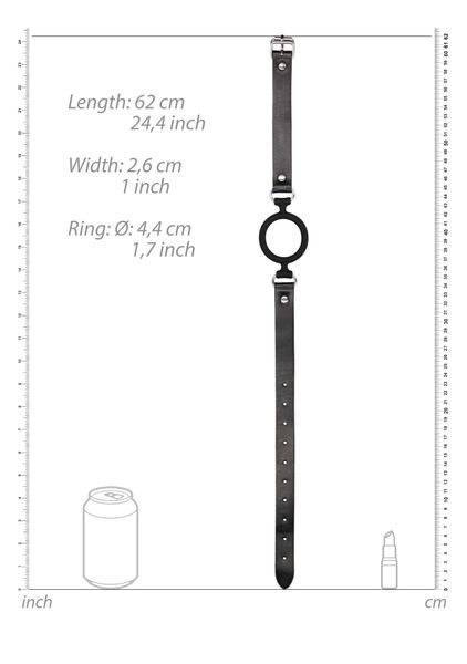 Silicone Ring Gag - With Adjustable Bonded Leather Straps zdjęcie 5