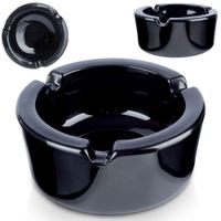 Popielniczka Czarna Szklana Okrągła Popielnica Klasyczna 8,5 cm