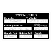 Tabliczka znamionowa zastępcza Niemiecka do przyczepy,samochodu