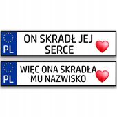 Naklejki Samochodowe ŚLUBNE na WESELE Dekoracyjne