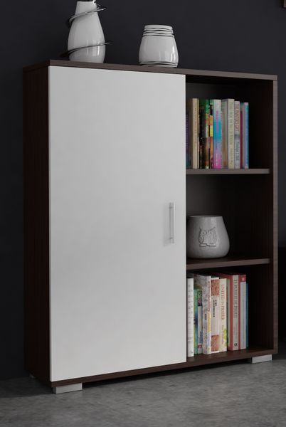 SZAFKA STOJĄCA WENGE BIAŁY zdjęcie 1