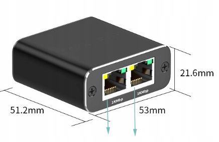 Adapter rozdzielacz mini Switch splitter LAN Ethernet RJ45 2xRJ45 1000M 1GB zdjęcie 4
