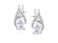 RODOWANE SREBRNE PODŁUŻNE KOLCZYKI BIAŁE CYRKONIE