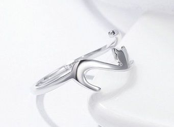 PIERŚCIONEK OTWARTY SREBRNY KOT KOTEK SREBRO 925 na Arena.pl