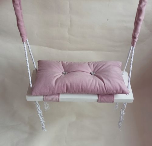 Huśtawka BIAŁA Siedzisko poduszka BEŻ dom ogród na Arena.pl
