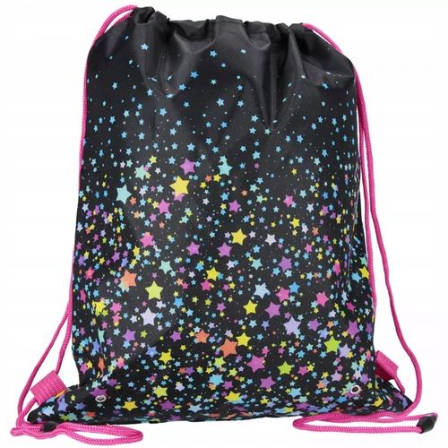 WOREK SZKOLNY PLECAK NA BUTY OBUWIE WF CZARNY W GWIAZDKI GWIAZDY GALAXY na Arena.pl