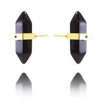 Kolczyki Ze Stali Szlachetnej Pozłacanej Kryształ Górski Kst2912Cz