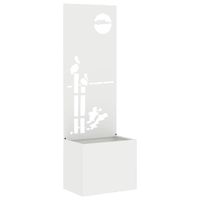 Donica ogrodowa z dekoracyjną płytą Biały 50 x 140 cm